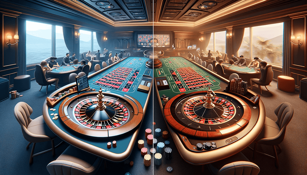 VR roulette and real-life roulette’s visual