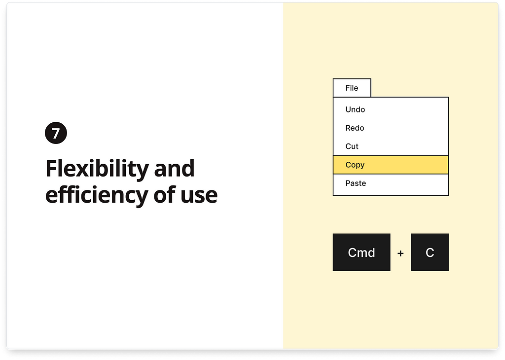 Graphics image for heuristics number 7 “Flexibility and efficiency of use”