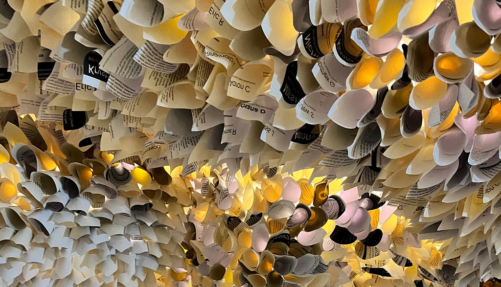 Tear the Paper Ceiling art installation