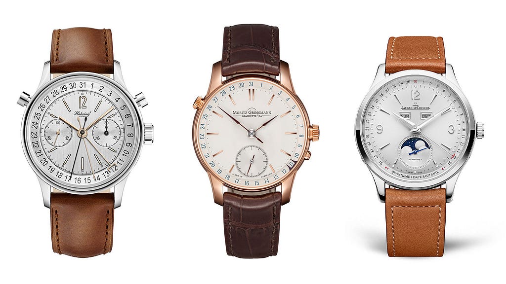 Modern “pointer date” examples from Habring2, Moritz Grossmann  and Jaeger-LeCoultre