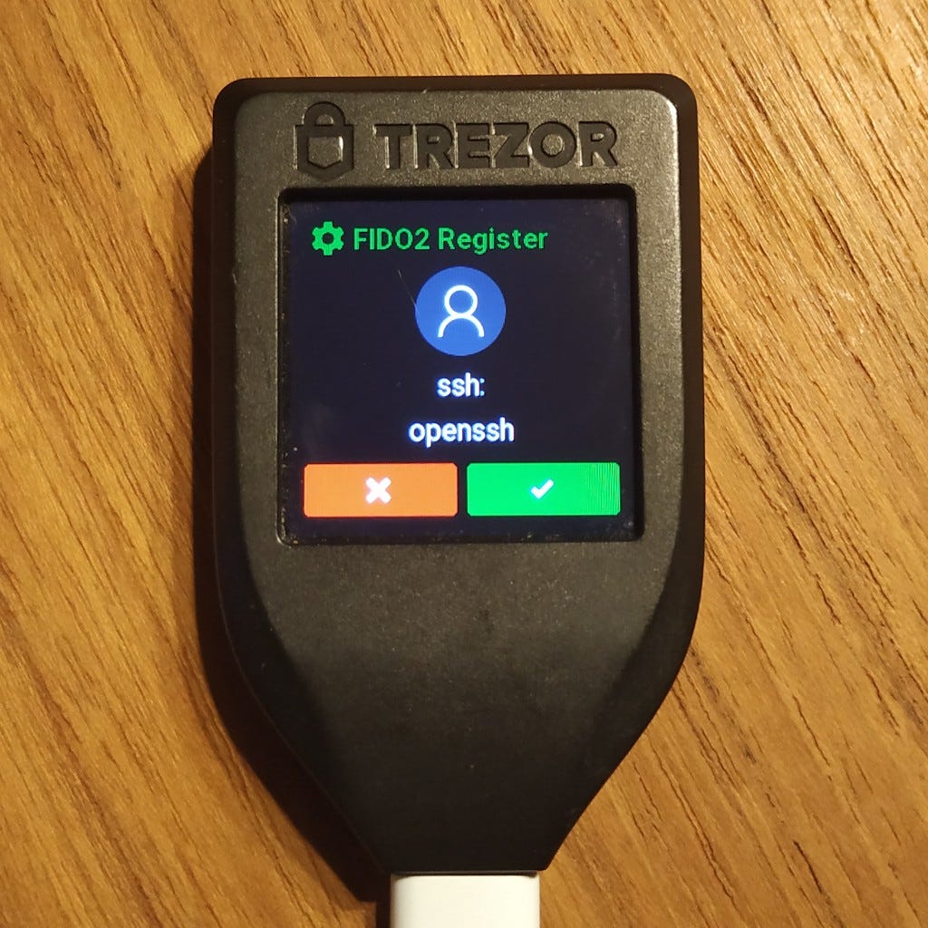 OpenSSH with FIDO2 and Trezor