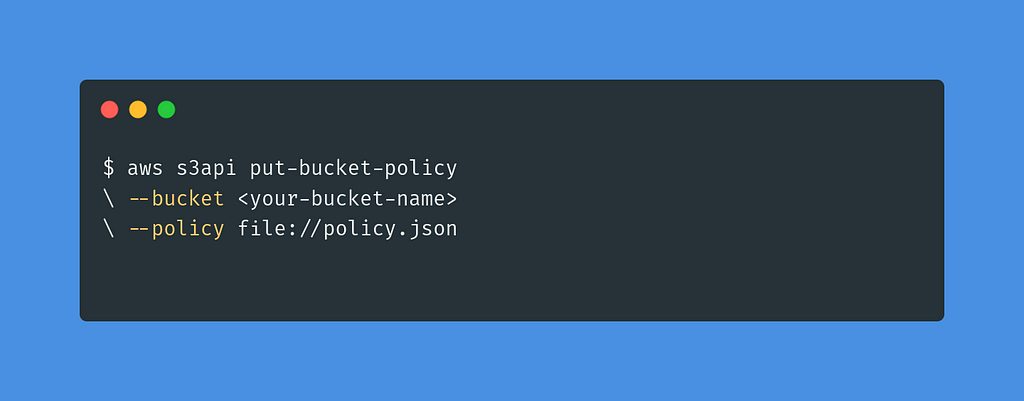 AWS CLI attach bucket policy