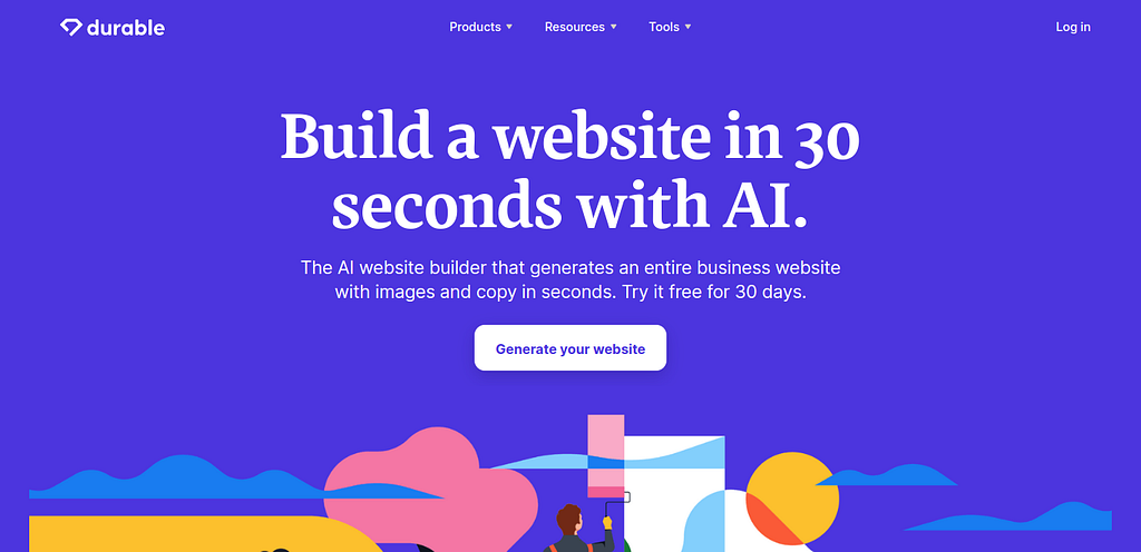 Durable.co build a website in 30 seconds with AI