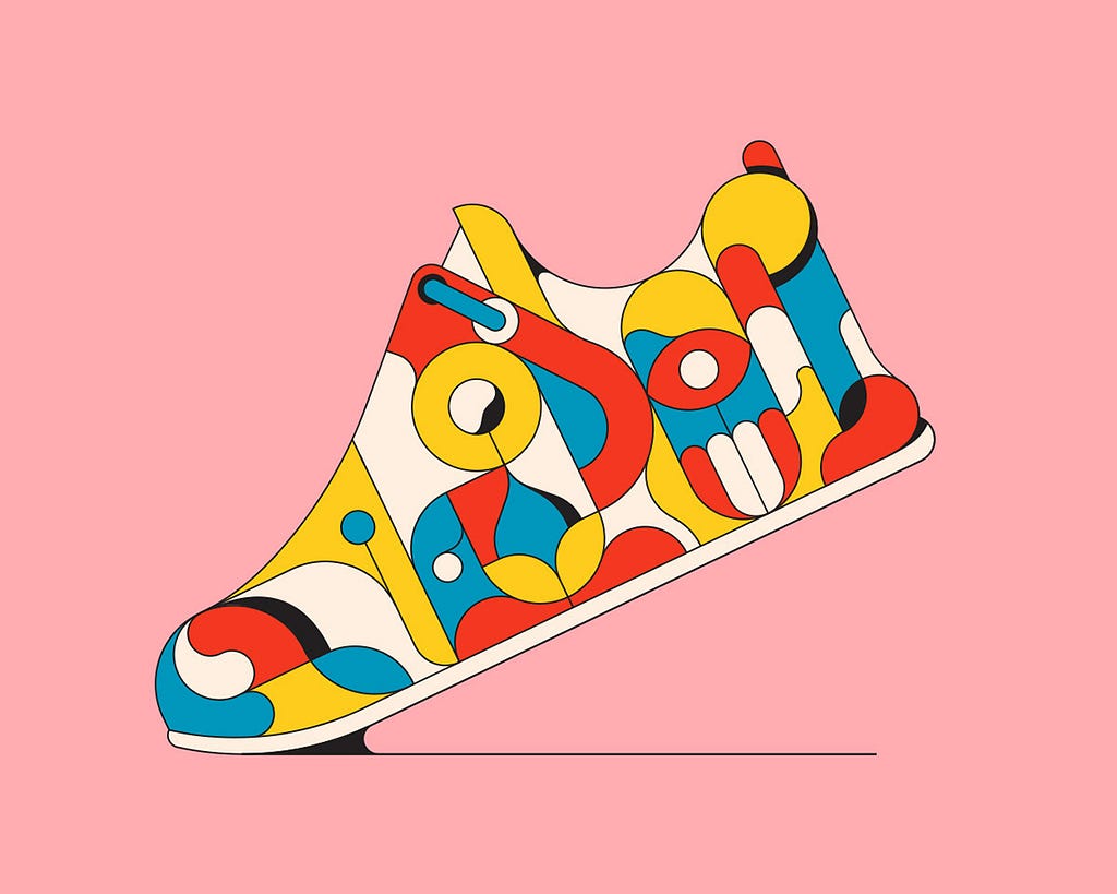 Custom illustration of a shoe by Ben Schade on Dribbble
