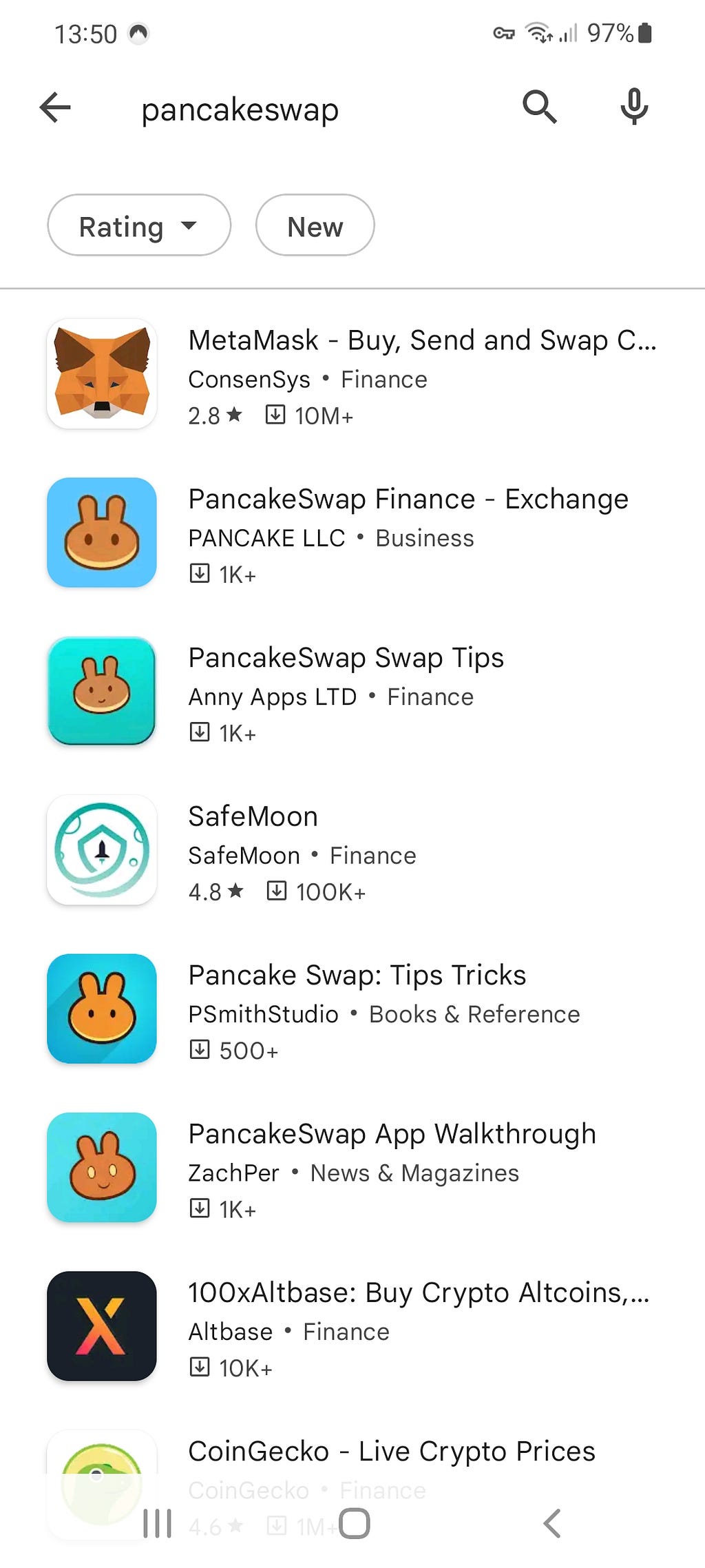 Fake pancakeswap phissing application listed on Google Play Store