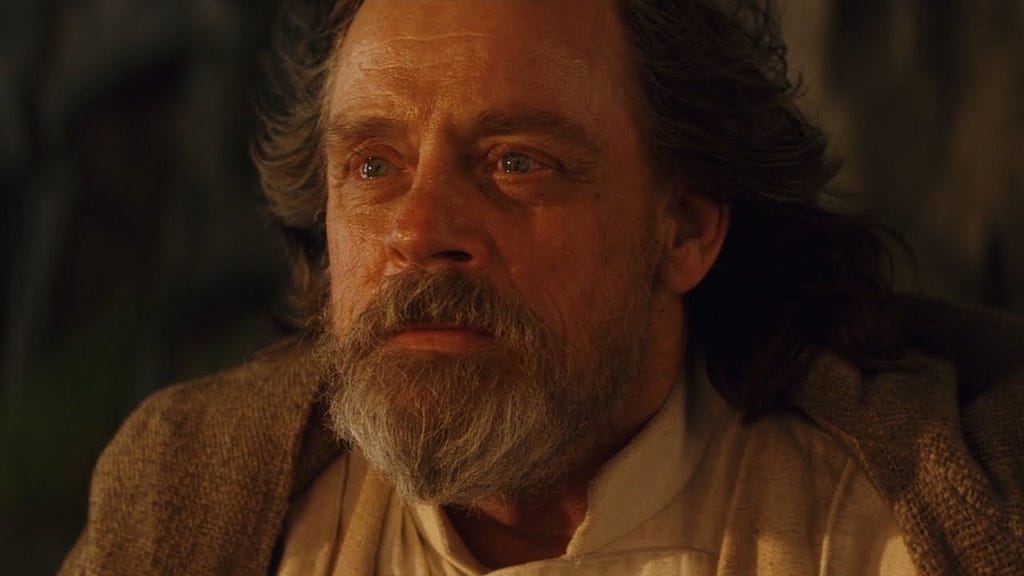 Mark Hamill as Luke Skywalker in The Last Jedi