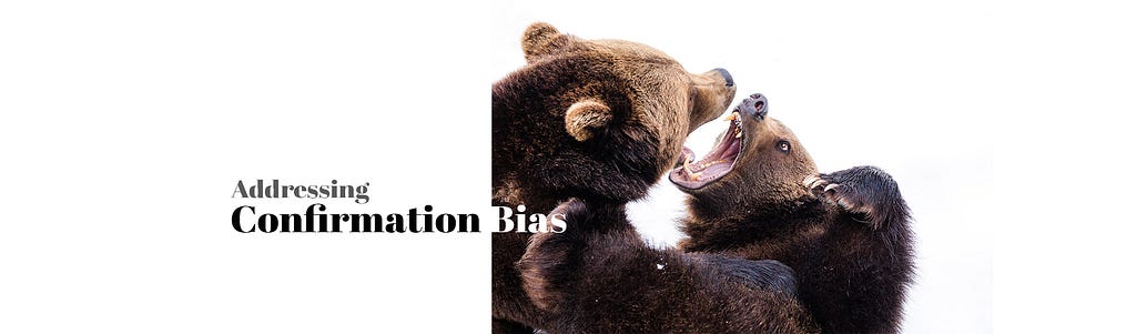 Addressing the Confirmation Bias (Img: Two bears fighting aggressively)