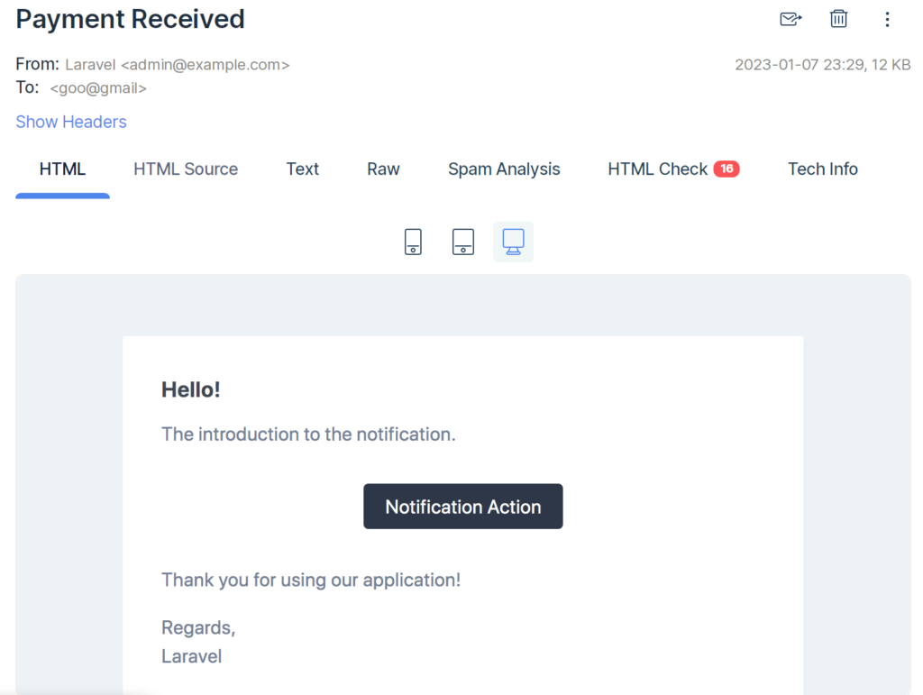 How to Preview Laravel Notification Emails