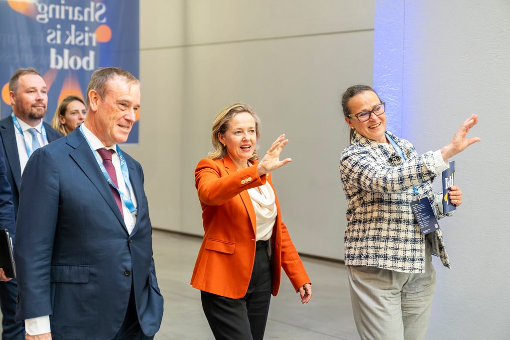 Roger Havenith, Nadia Calviño and Marjut Falkstedt