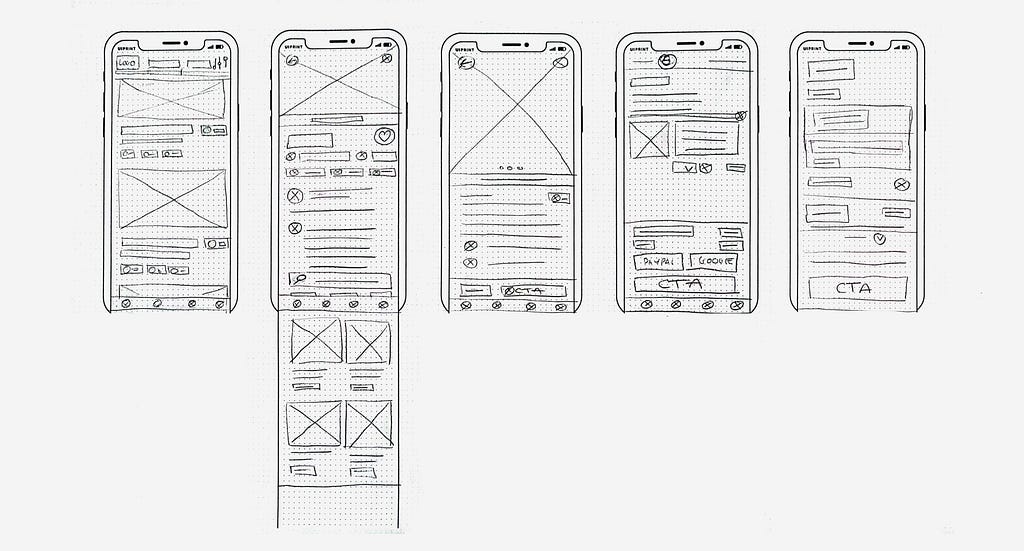 Sketch wireframes