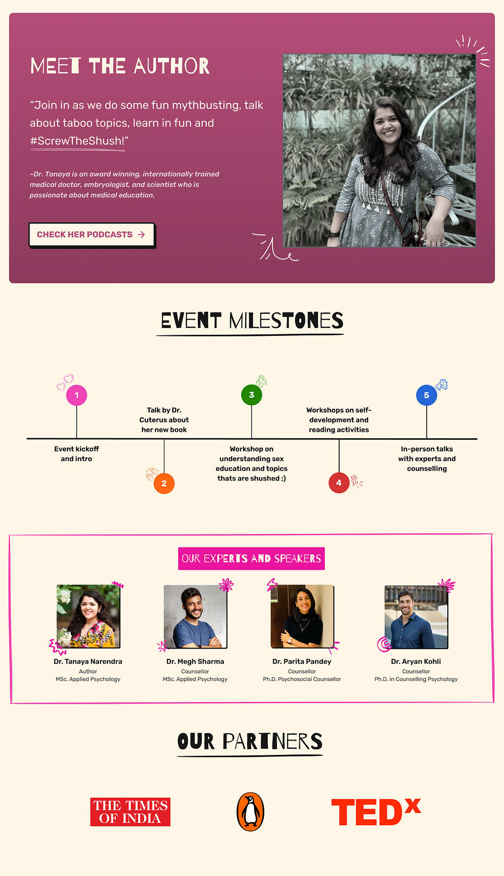 Author description, timeline and speakers of the event