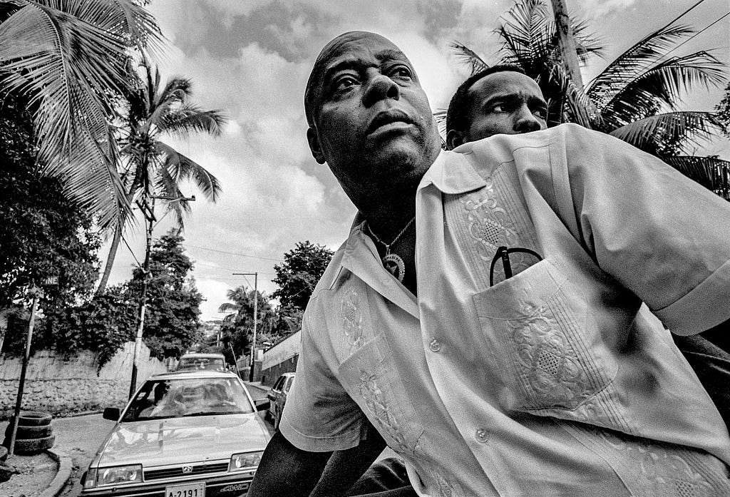Security for Jean-Bertrand Aristide. Port-au-Prince, Haiti. Photo Robert Gumpert 1990