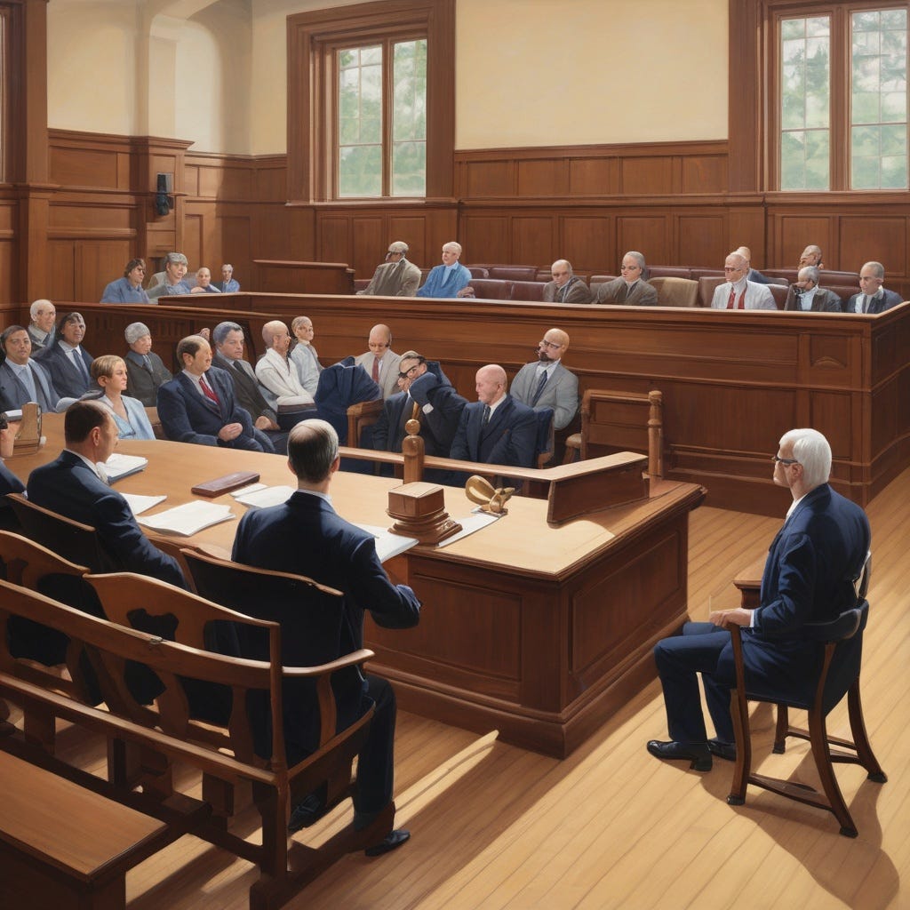 A courtroom in session