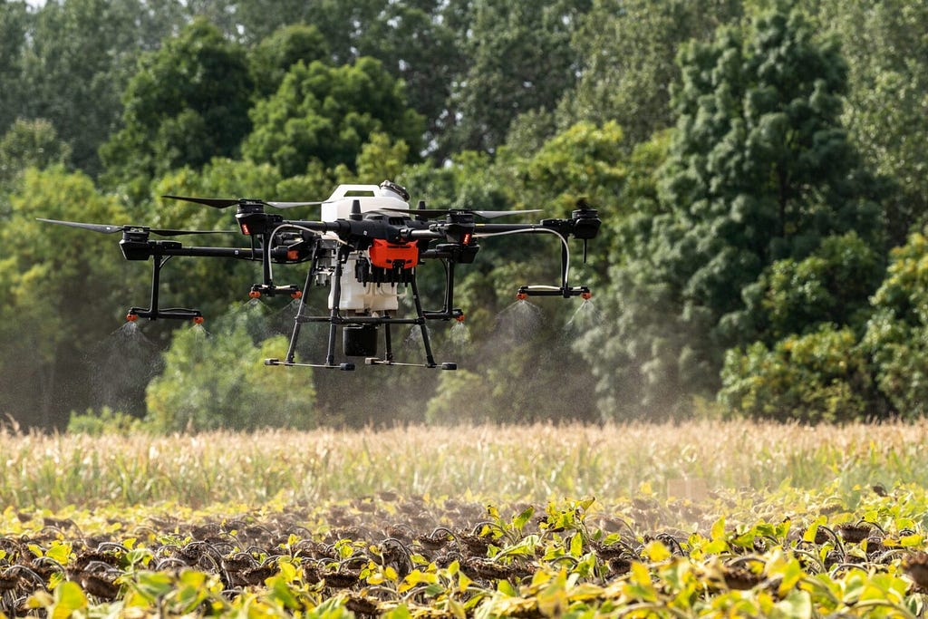 The use of drones in Organic Farming increases detection and control of pest or diseases to crops.