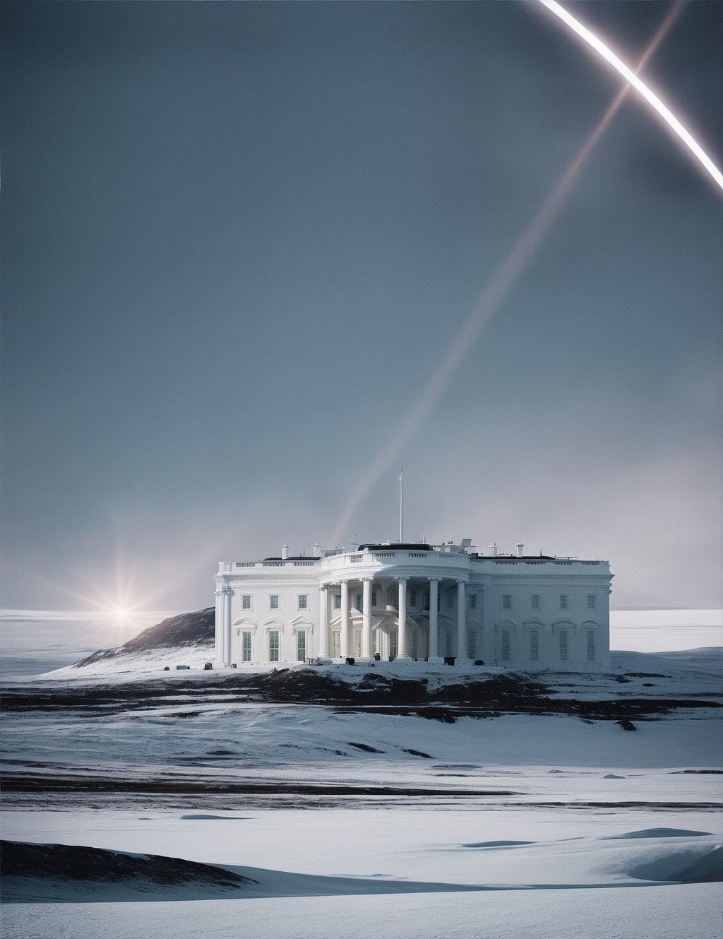 Picture of the white house in snow