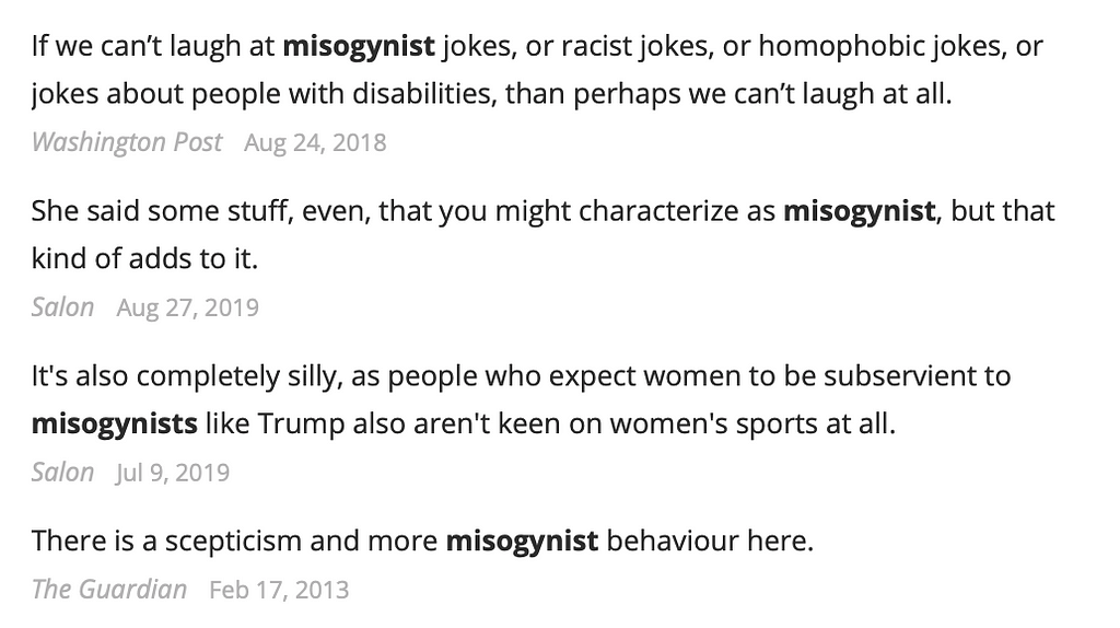 Misogynist Misogyny