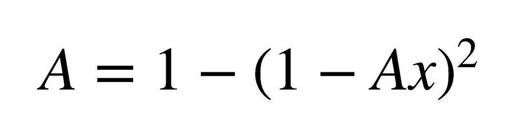 A = 1 — (1 — Ax) ^2