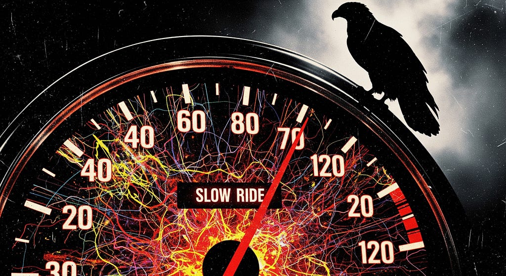 Slow Ride with crow on clock