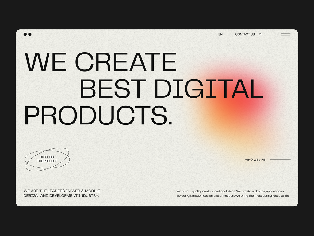 A Dribbble screenshot of a digital design agency’s portfolio.