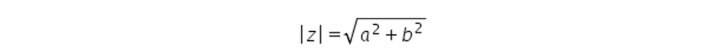 formula written in black text: abs(z)=sqrt(a²+b²)