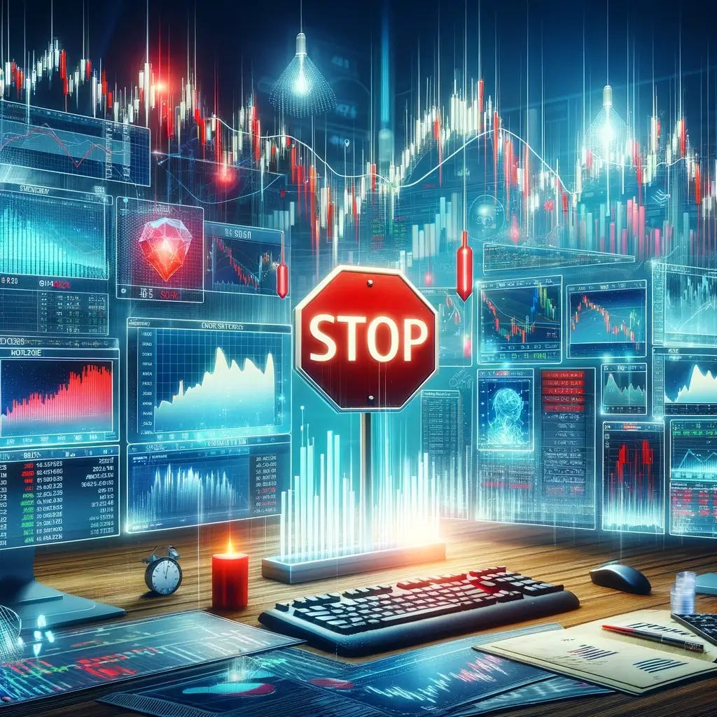 Stop sign representing stop loss risk management technique for options trading