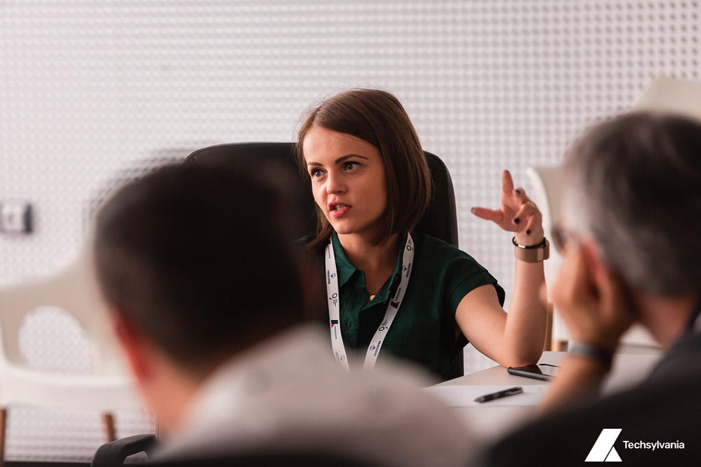Wolfpack Digital CEO, Georgina Lupu Florian, at the Techsylvania Executive Roundtable Organised by PressOne