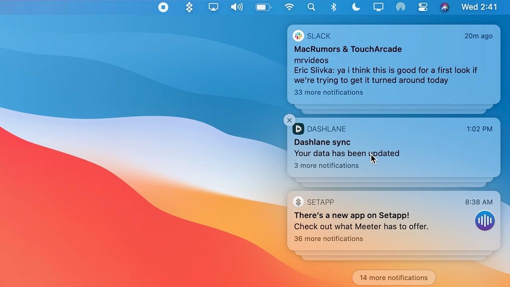 Mac OS Notifications’ toasts