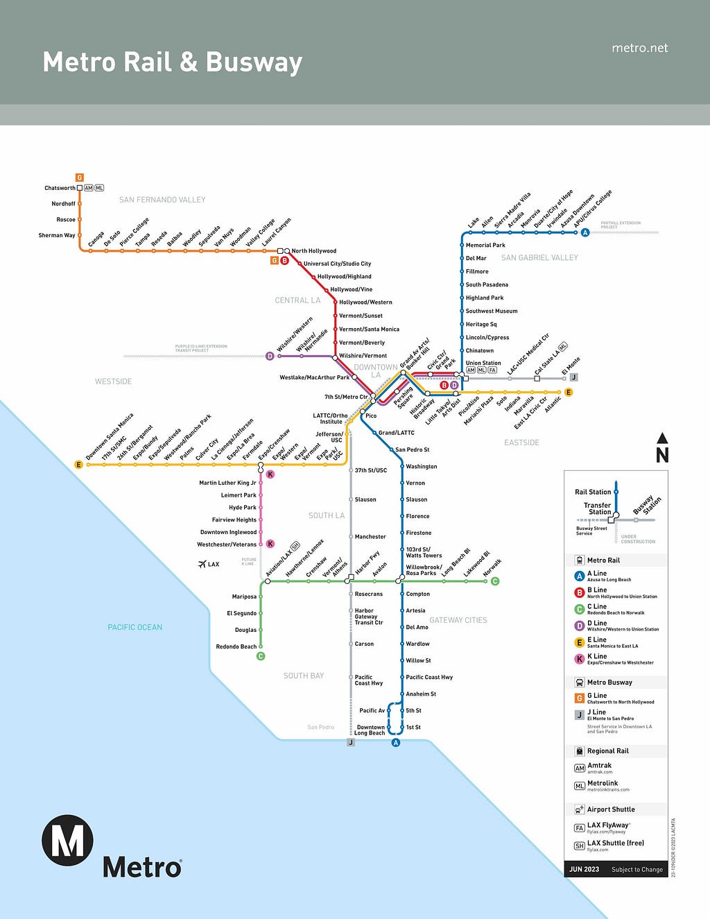 Map of LA’s transit network