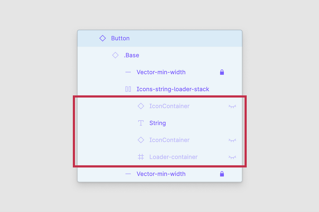 Layers panel in Figma UI showing the layers inside “Icons-string-loader-stack”