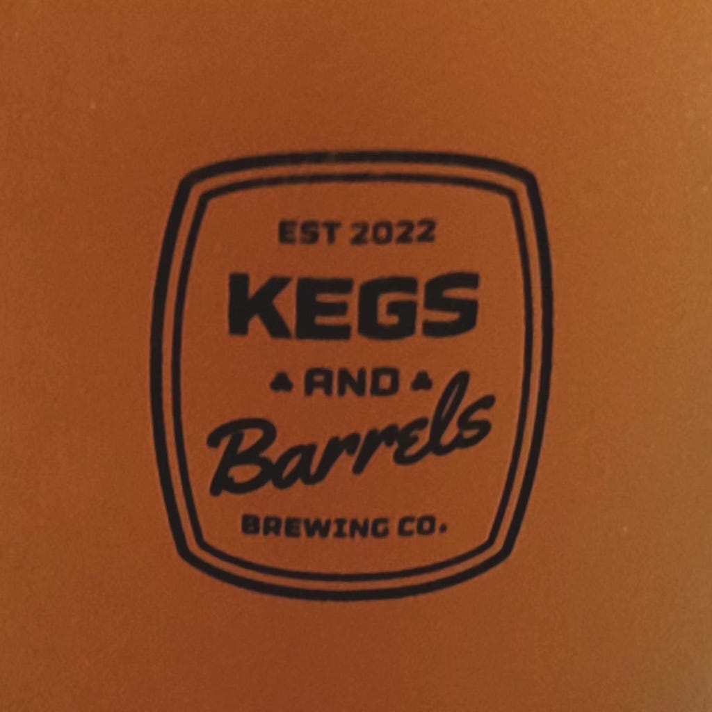 Kegs and Barrels logo documented by the author….