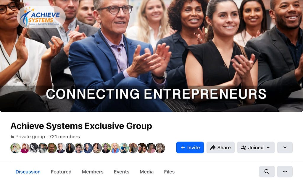 Private Facebook group for Achieve Systems members.