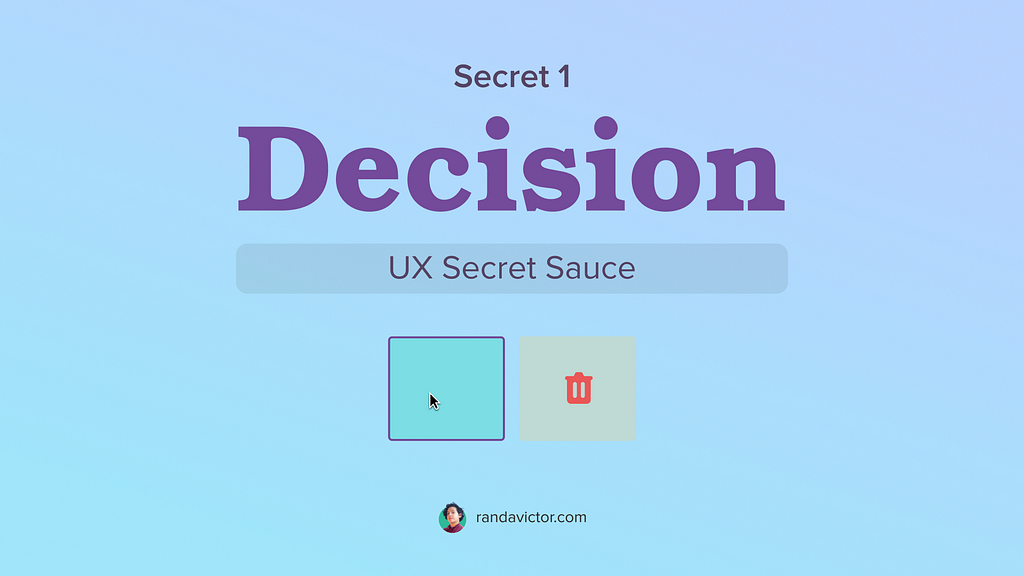 Cover Photo — Decision UX Secret Sauce