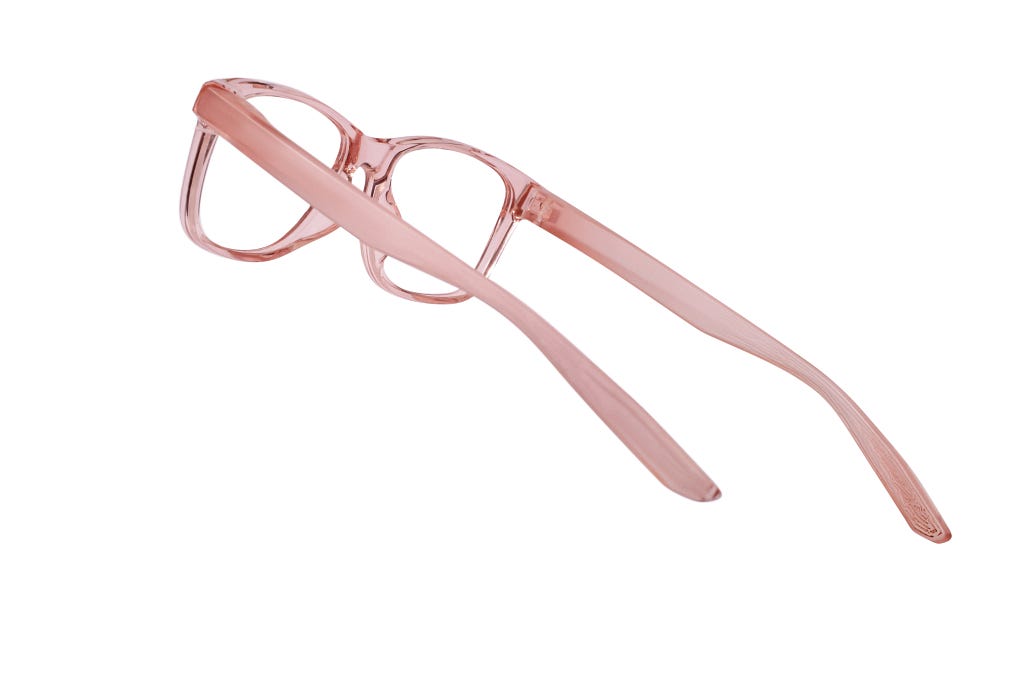 Pink Transparent Full Rim Rectangle Eyeglasses