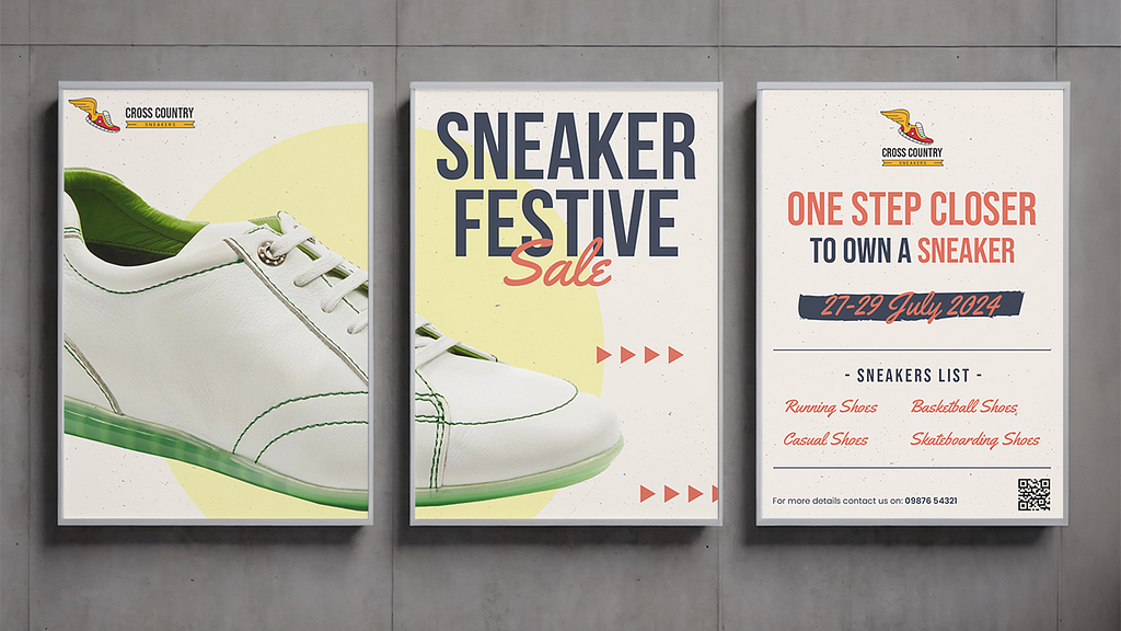 A sneakers ad on wall using guerrilla marketing.