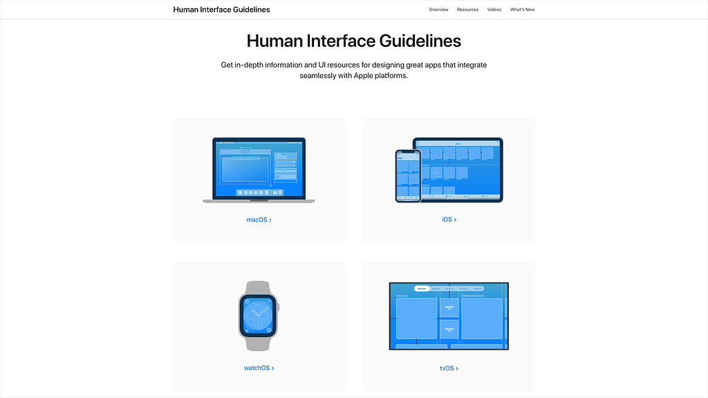 Apple — Human Interface Guidelines örneği.