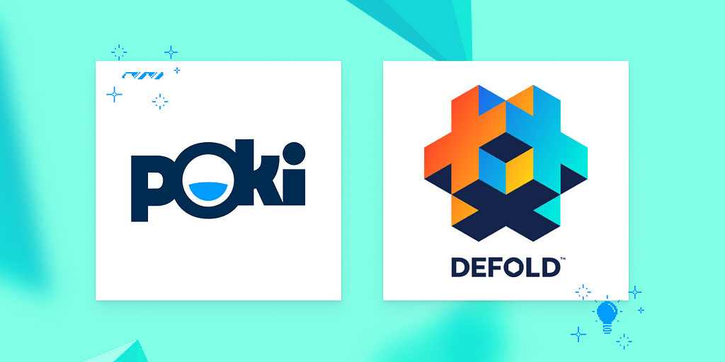 Image showing the logos of both Poki and Defold to highlight the new partnership together