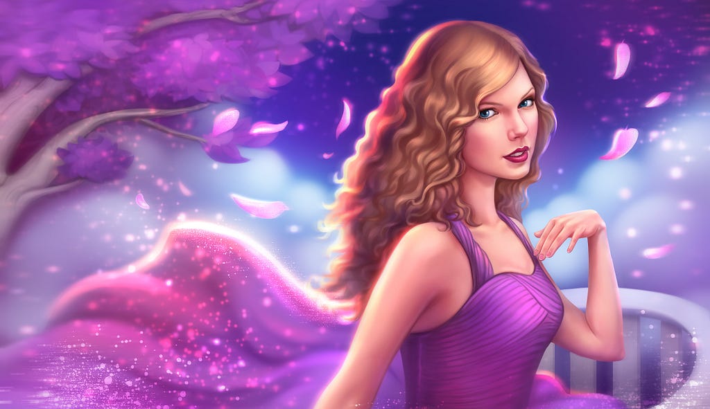 Taylor Swift Speak Now album fan art digital illustration purple colorful portrait