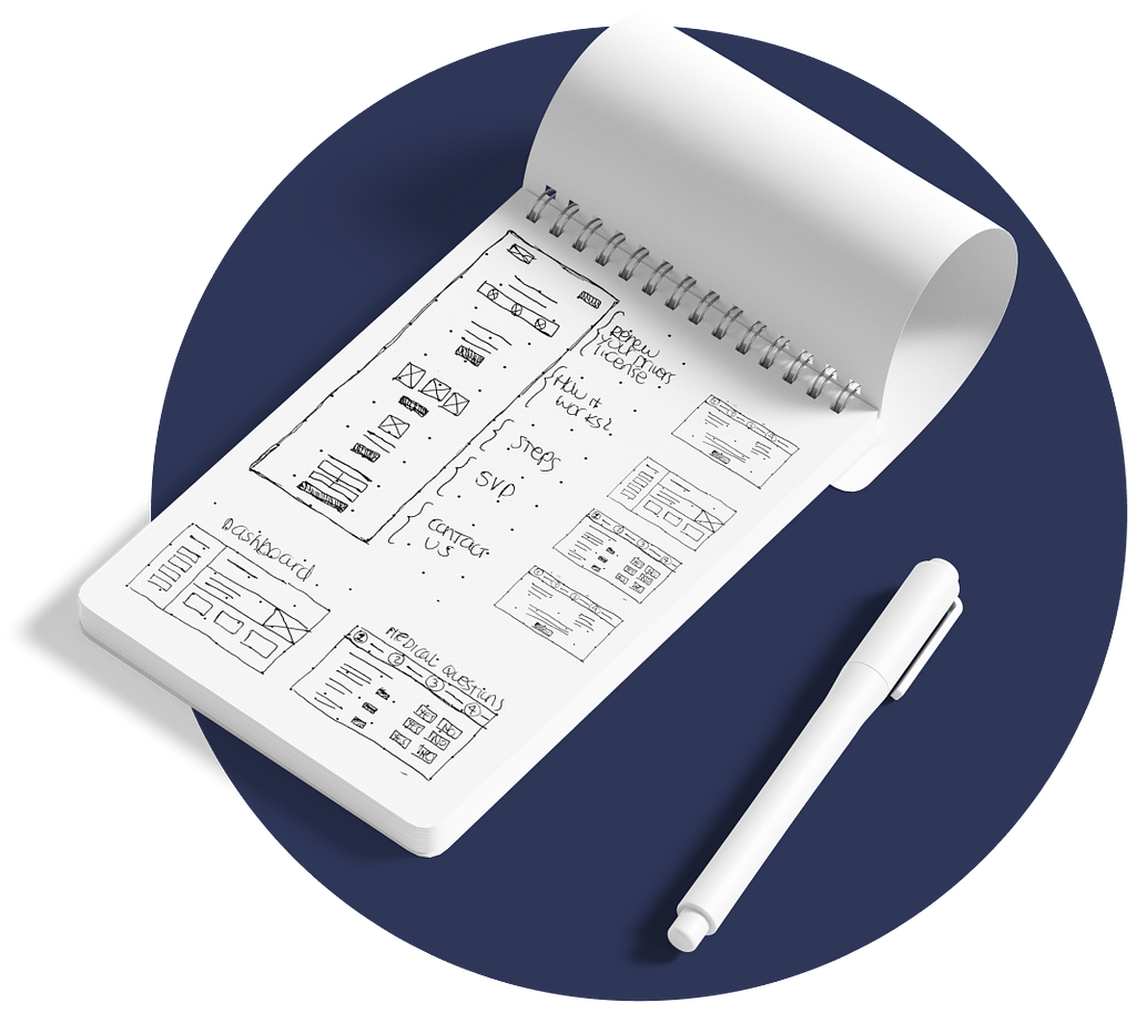 Notepad with wireframes