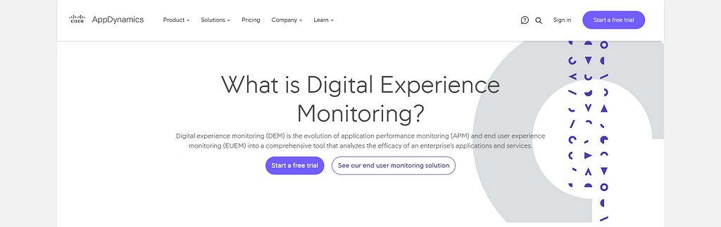 Cover image of Cisco AppDynamics Blog article on what is digital experience monitoring.