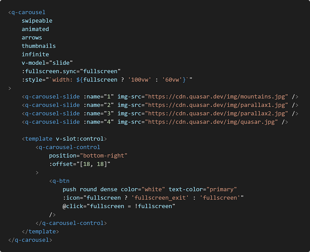Code source html pour q-carousel