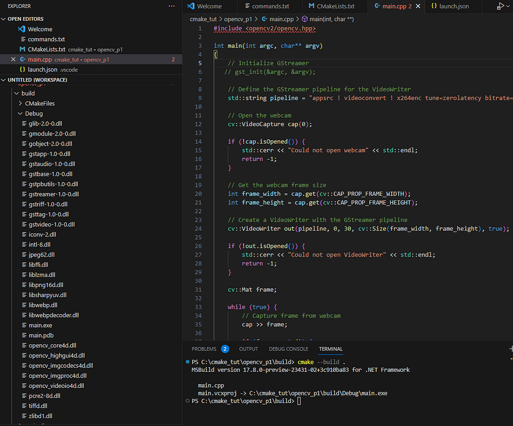 Visual Studio Code for VCPKG CMAKE project
