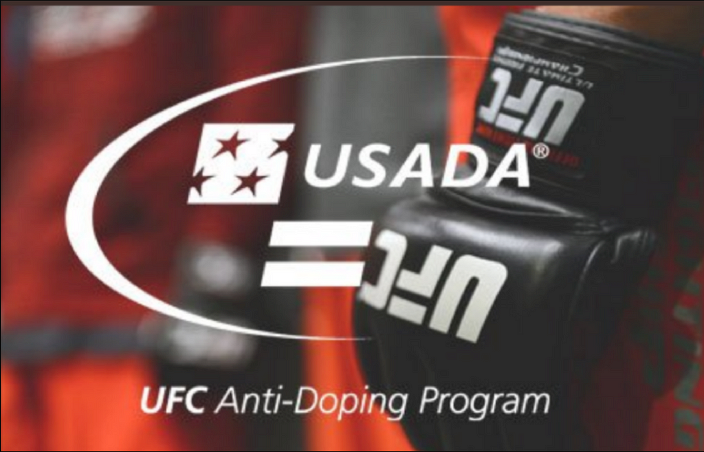 Le logo de l’agence anti dopage Américaine (USA) avec le logo de l’UFC dans le cadre de leur partenariat