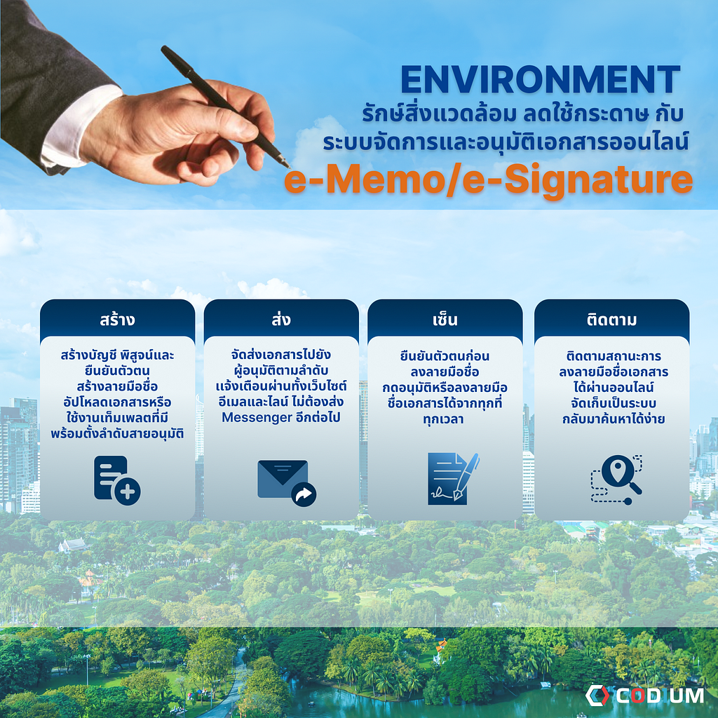 ESG Environment ลดคาร์บอนเครดิต e-Memo e-Signature