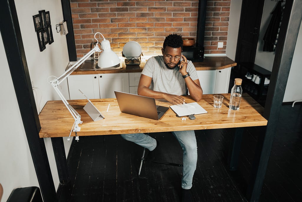 A man working from home.