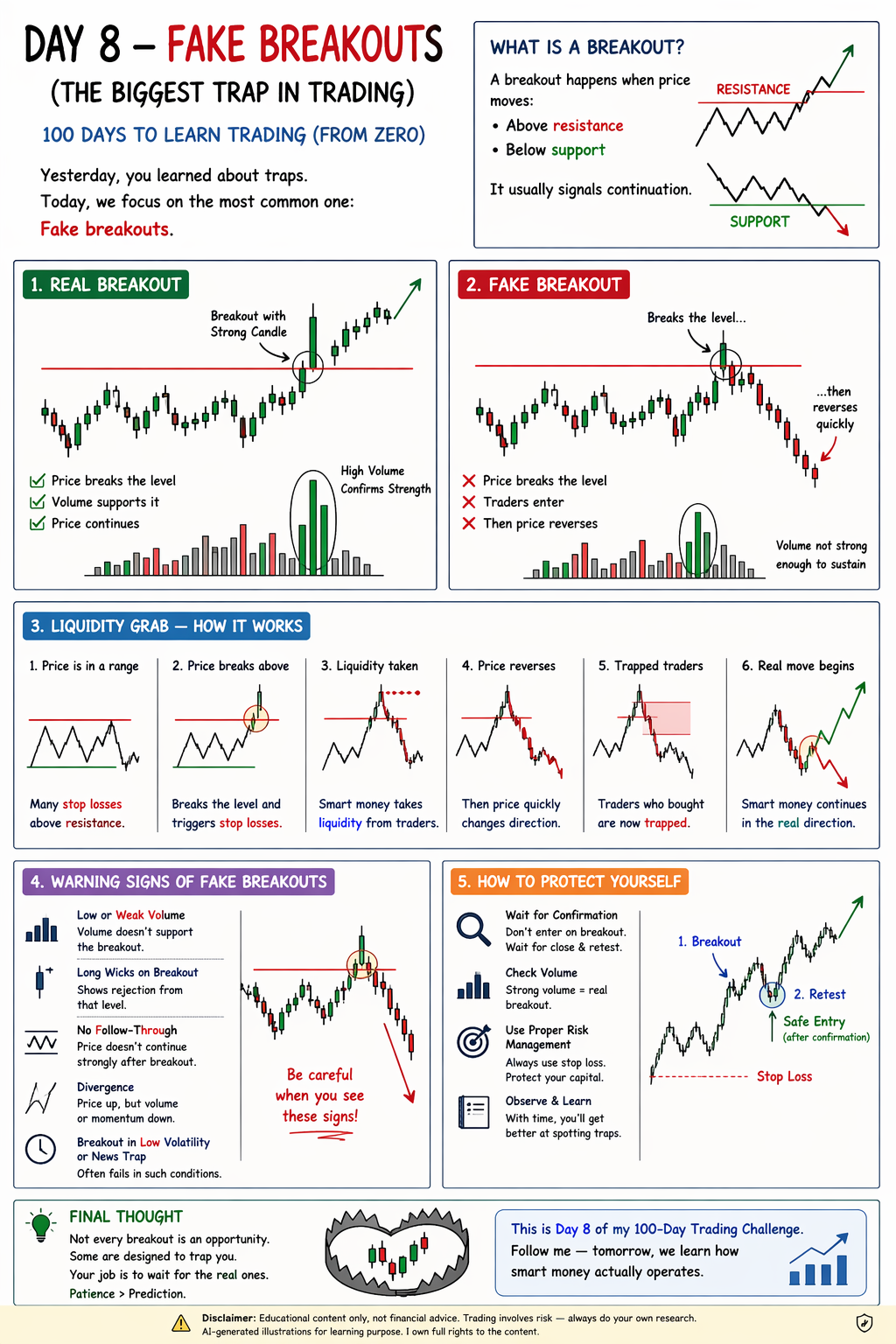 Day 8 — Fake Breakouts (The Biggest Trap in Trading)