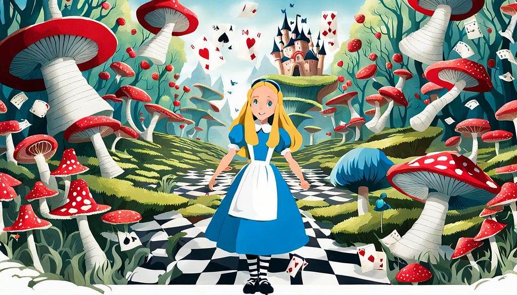 Alice in Wonderland art depiction