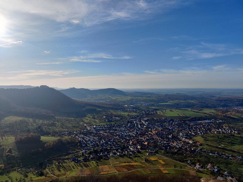 A village in the German countryside around Stuttgart