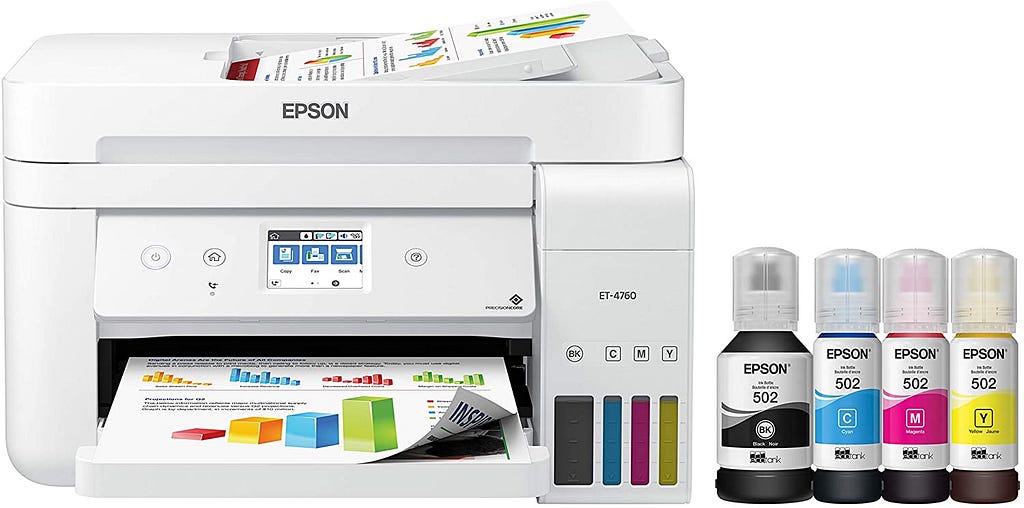 EPSON ECOTANK ET-4760 WIRELESS COLOR ALL-IN-ONE PRINTER: BEST ALL-ROUNDER ART PRINTER FOR ARTISTS AND GRAPHIC DESIGNERS.