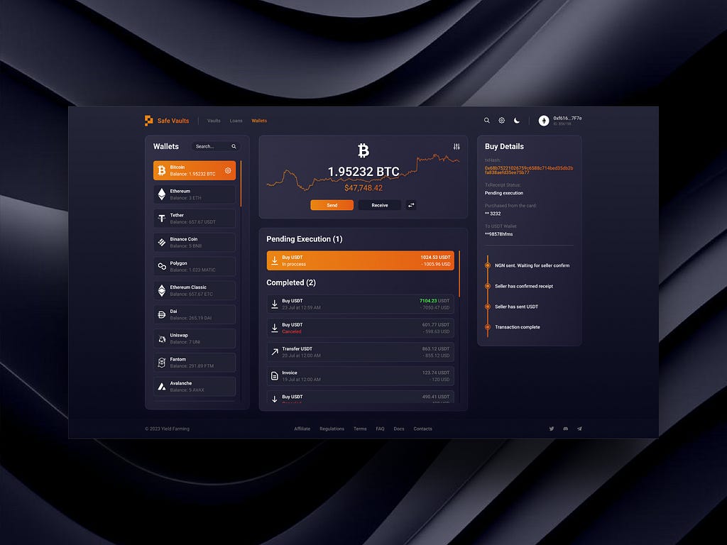 UI/UX Crypto Wallet Dashboard Page