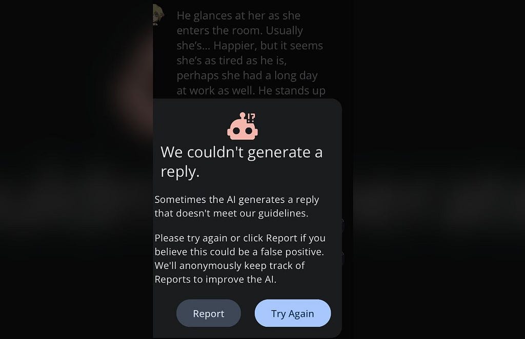 We couldn’t generate a reply — character ai